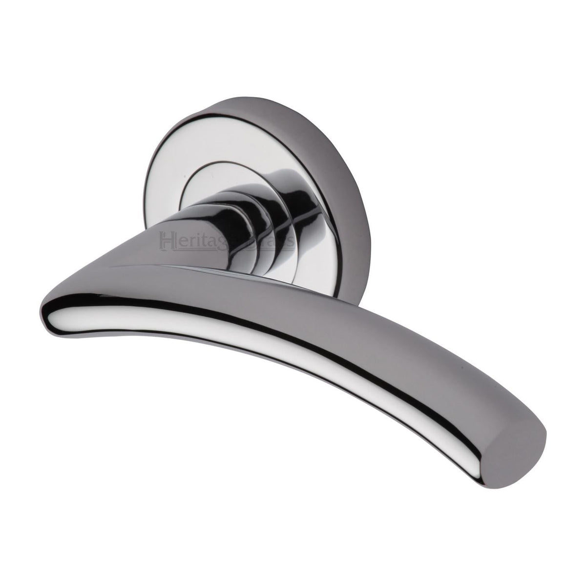 Centaur Door Handle on Round Rose by M Marcus - Heritage Brass