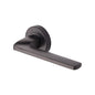 Metro Angled Door Handle on Round Rose by M Marcus - Heritage Brass