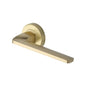 Metro Angled Door Handle on Round Rose by M Marcus - Heritage Brass
