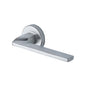 Metro Angled Door Handle on Round Rose by M Marcus - Heritage Brass