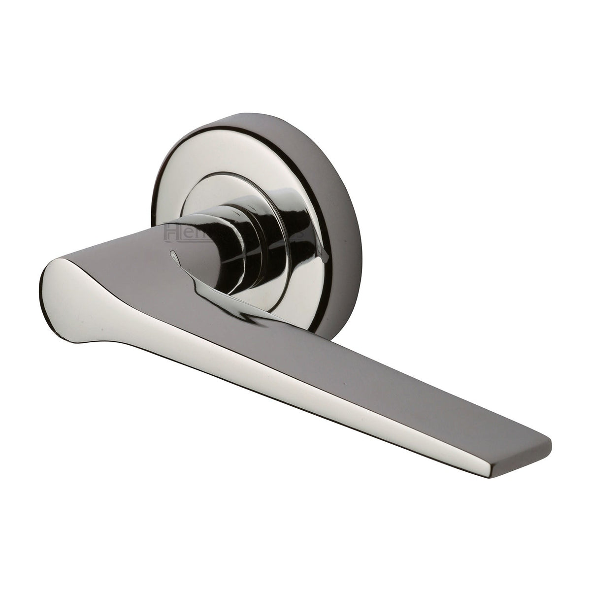 Gio Door Handle on Round Rose - Antique Brass