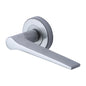 Gio Door Handle on Round Rose by M Marcus - Heritage Brass