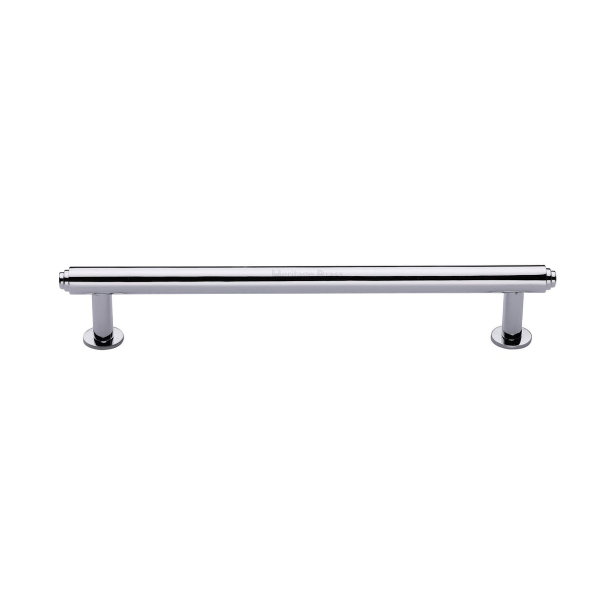 Step Cabinet Pull Handle with Rose by M Marcus - Heritage Brass