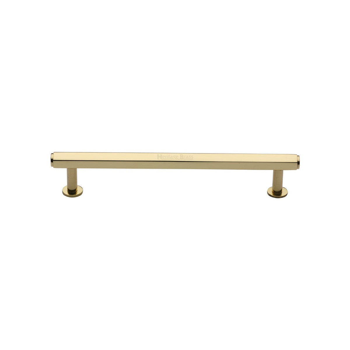 Hexagon Cabinet Pull Handle with Rose by M Marcus - Heritage Brass