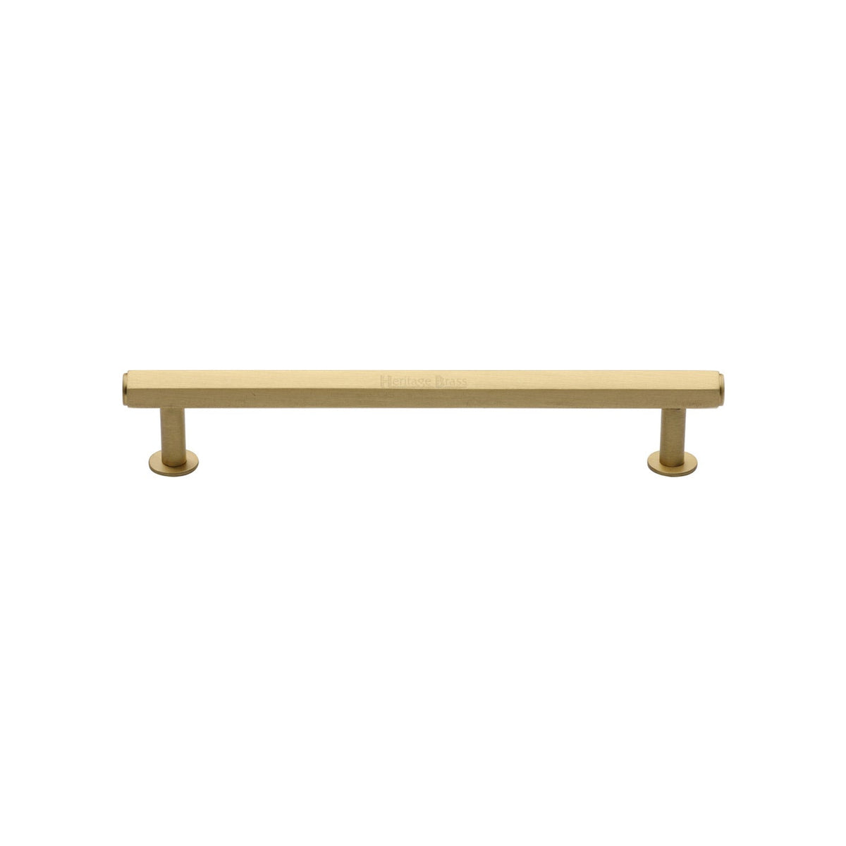 Hexagon Cabinet Pull Handle with Rose by M Marcus - Heritage Brass
