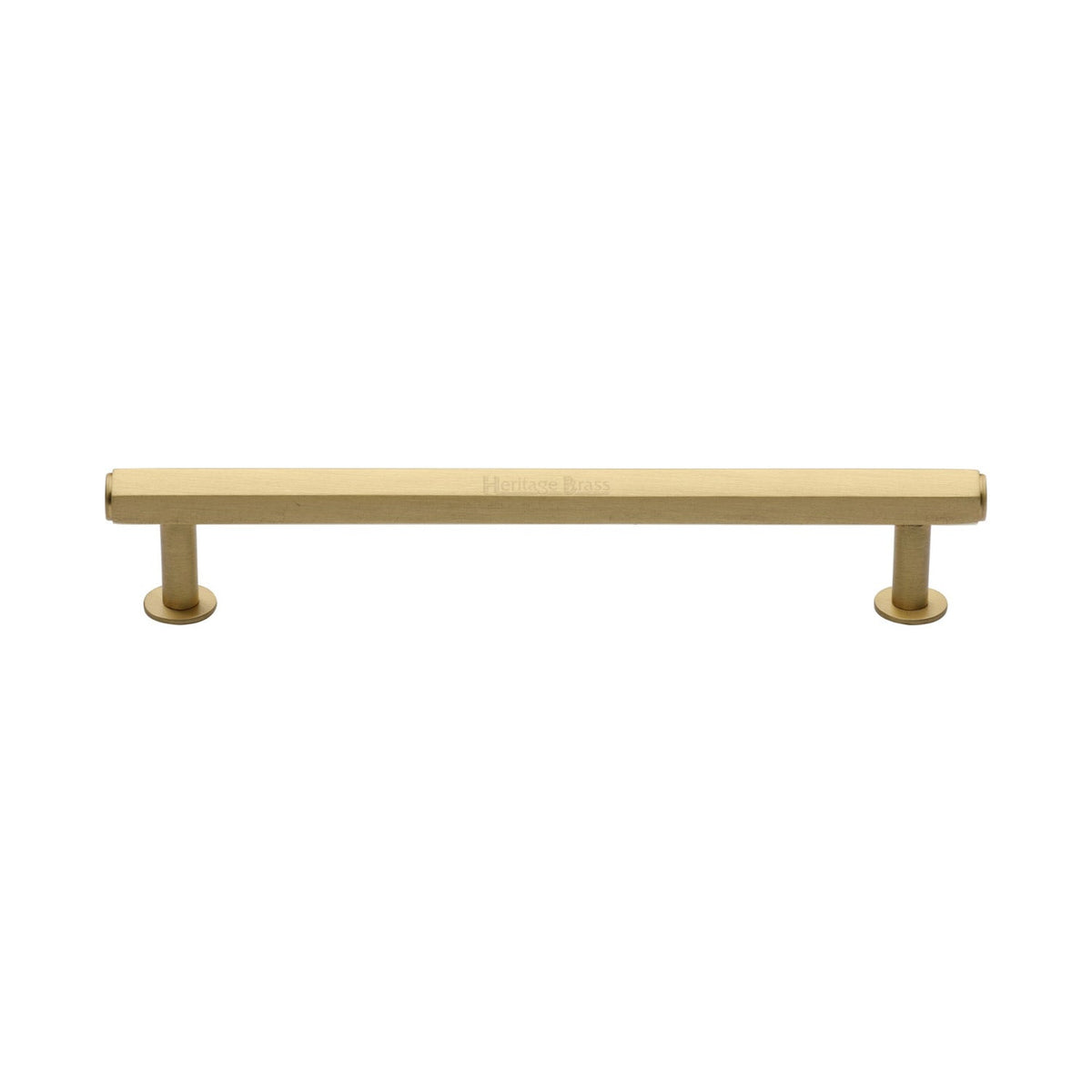 Hexagon Cabinet Pull Handle with Rose by M Marcus - Heritage Brass
