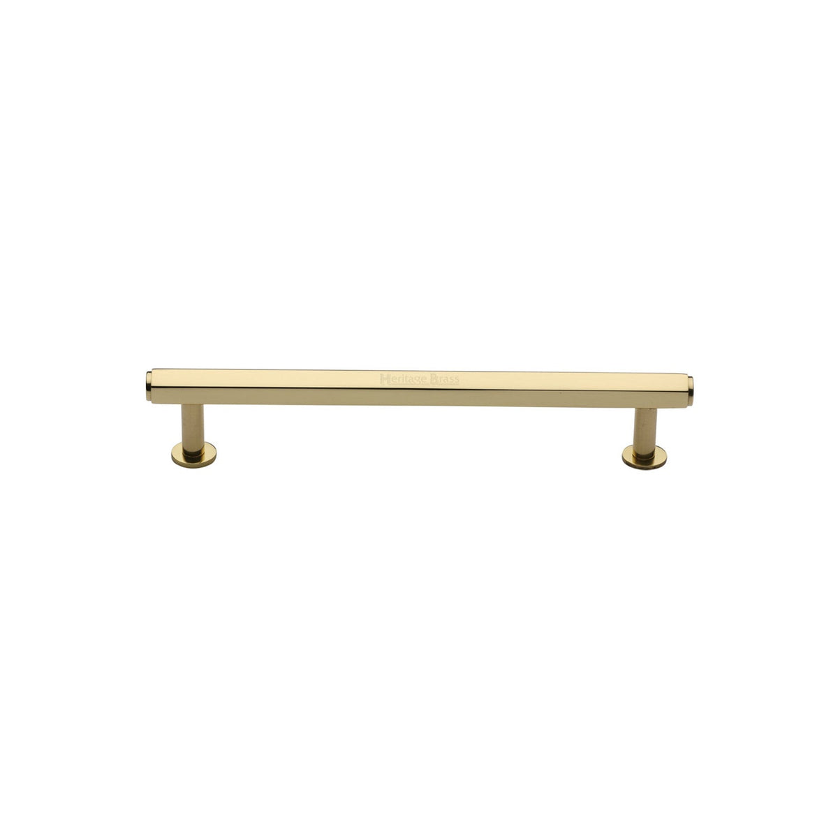 Hexagon Cabinet Pull Handle with Rose by M Marcus - Heritage Brass