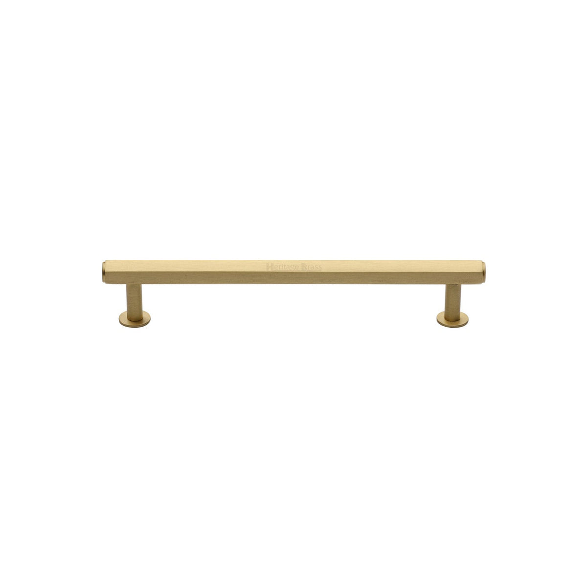 Hexagon Cabinet Pull Handle with Rose by M Marcus - Heritage Brass