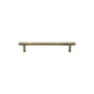 Knurled Cabinet Pull Handle - Antique Brass - 128 mm