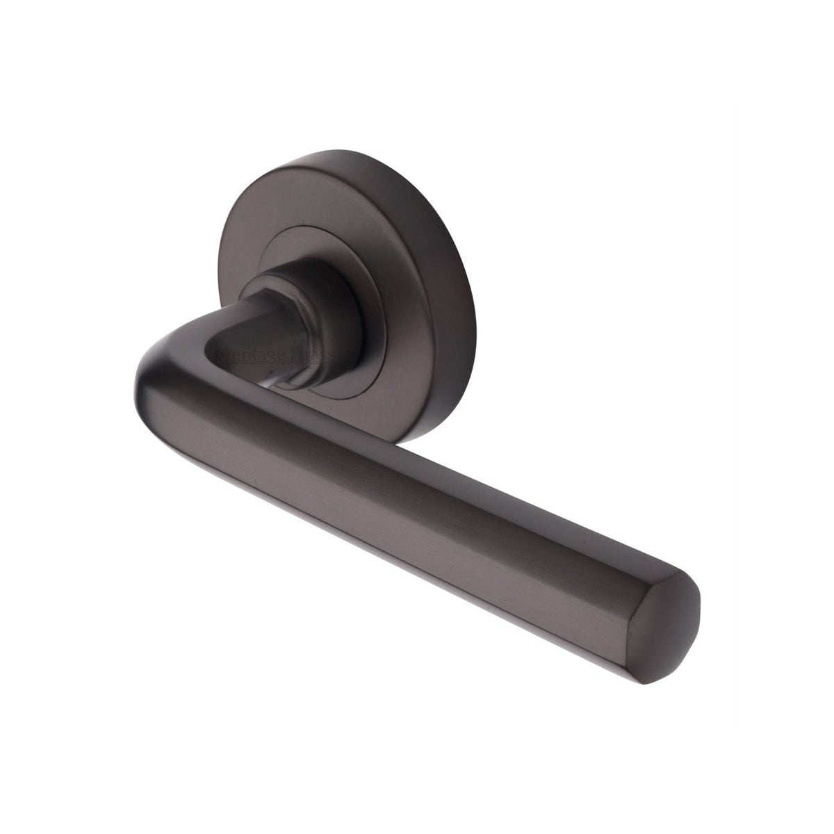 Octave Door Handle on Round Rose by M Marcus - Heritage Brass