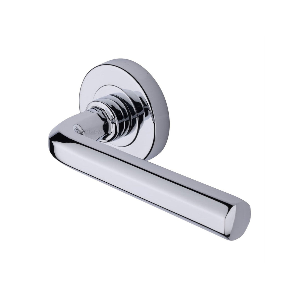 Octave Door Handle on Round Rose by M Marcus - Heritage Brass