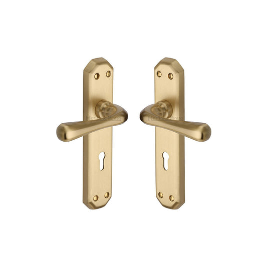 Charlbury Door Handle on Plate by M Marcus - Heritage Brass