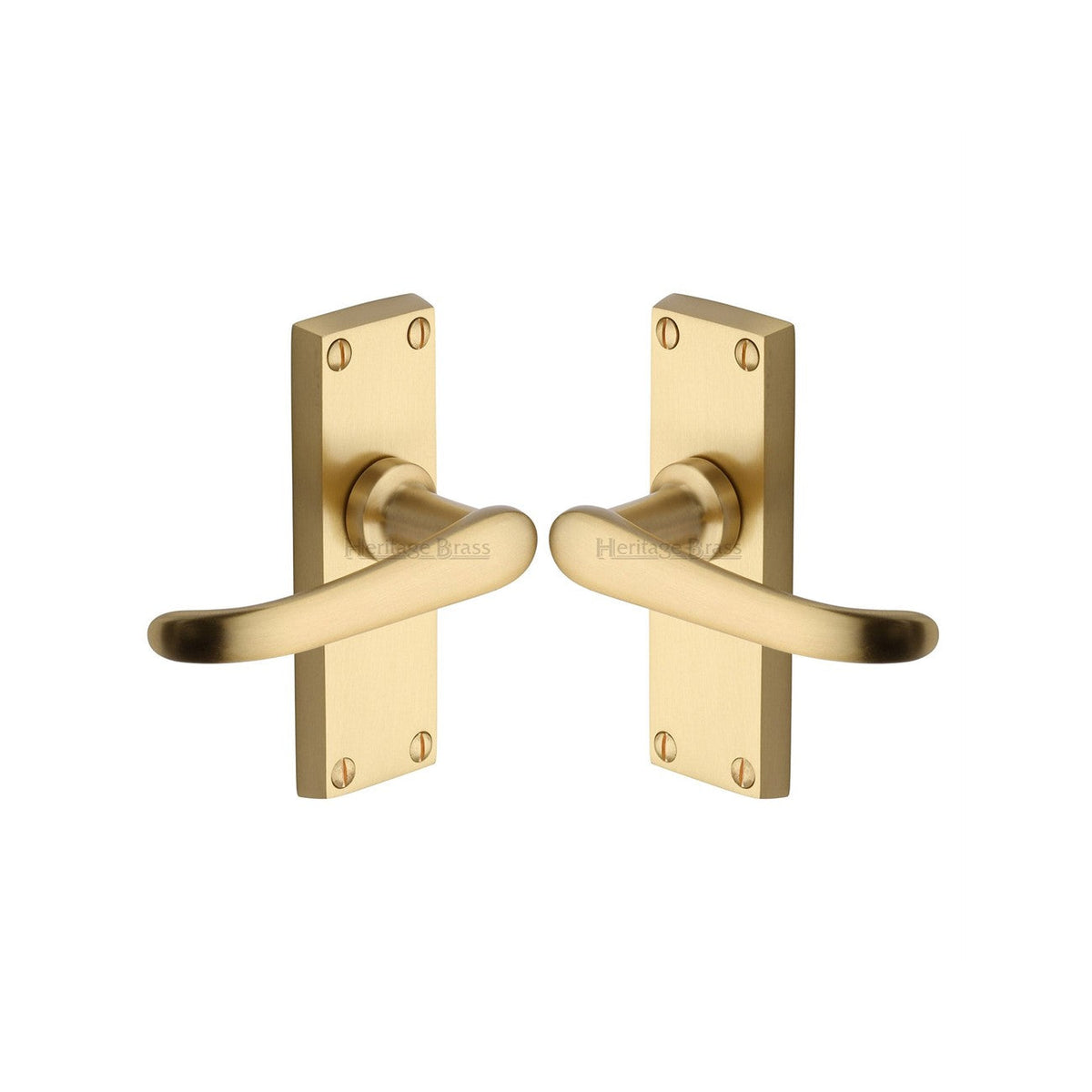 Windsor Short Door Handle on Plate by M Marcus - Heritage Brass