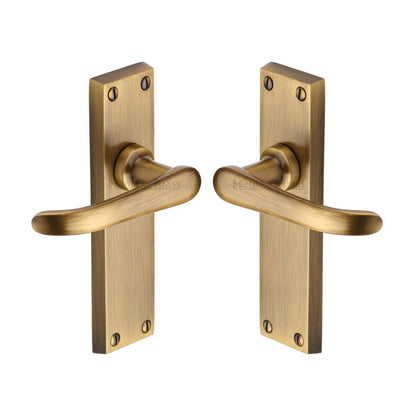 Windsor Door Handle on Plate by M Marcus - Heritage Brass