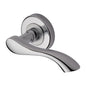 Algarve Door Handle on Round Rose by M Marcus - Heritage Brass