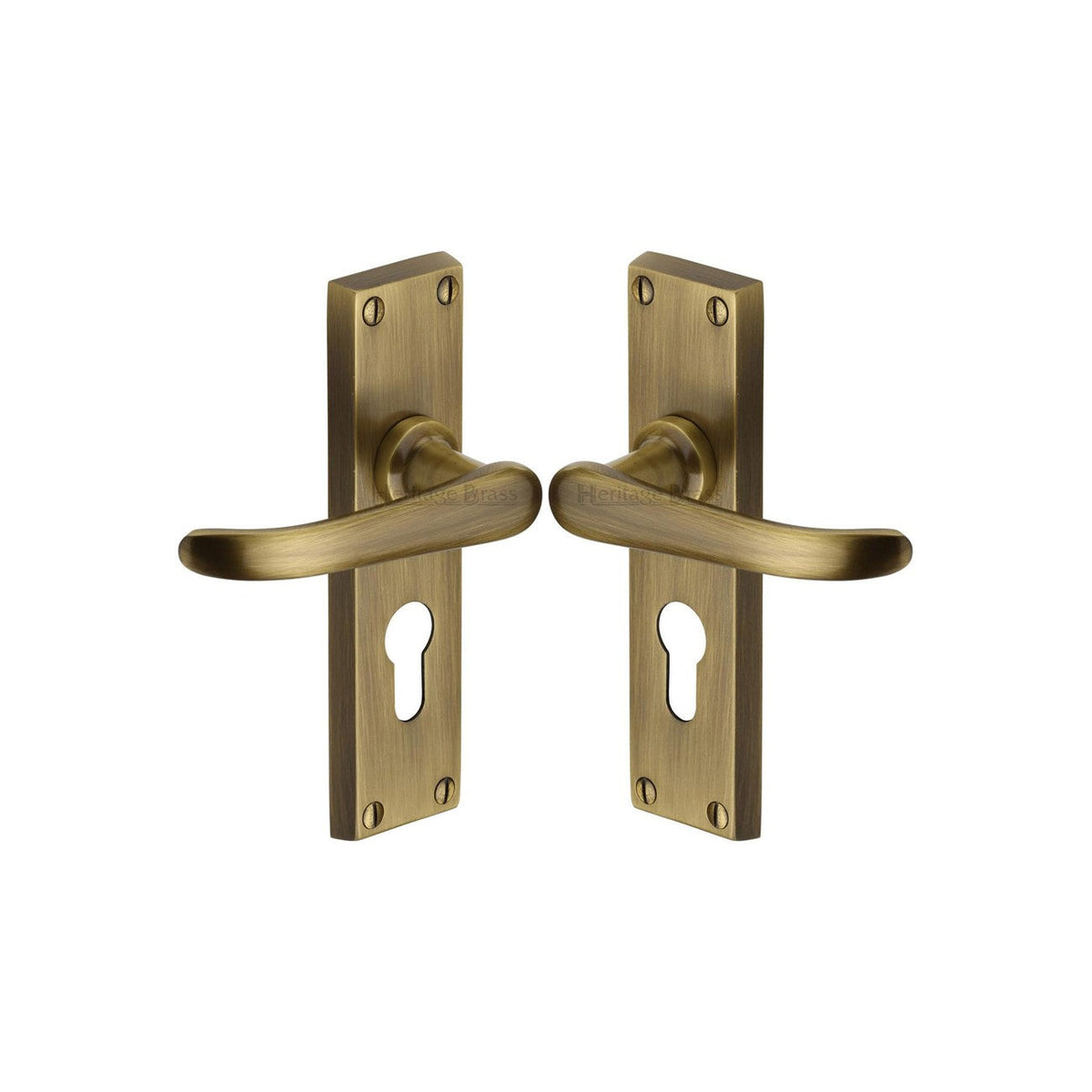 Windsor Door Handle on Plate by M Marcus - Heritage Brass