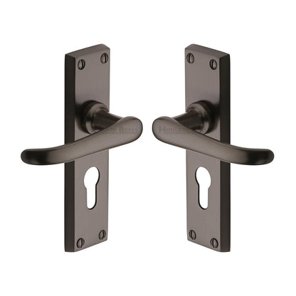 Windsor Door Handle on Plate by M Marcus - Heritage Brass