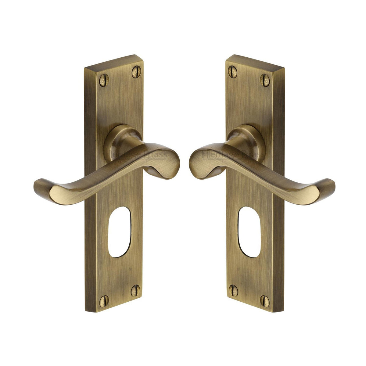 Bedford Door Handle on Plate by M Marcus - Heritage Brass