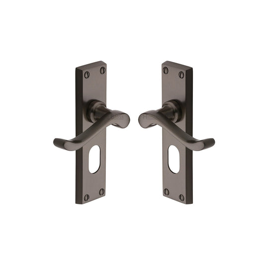 Bedford Door Handle on Plate by M Marcus - Heritage Brass