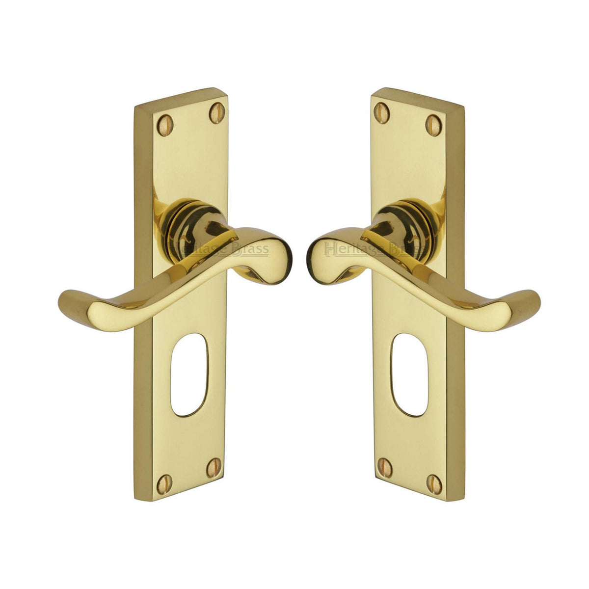 Bedford Door Handle on Plate by M Marcus - Heritage Brass