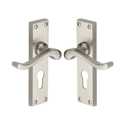 Bedford Door Handle on Plate by M Marcus - Heritage Brass