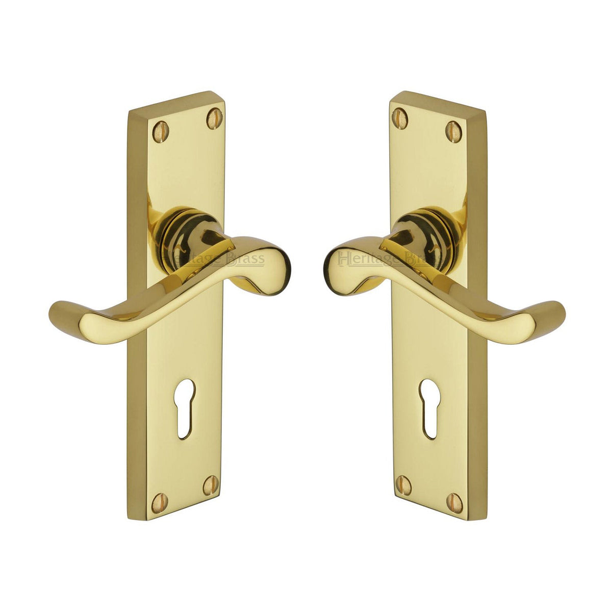 Bedford Door Handle on Plate by M Marcus - Heritage Brass