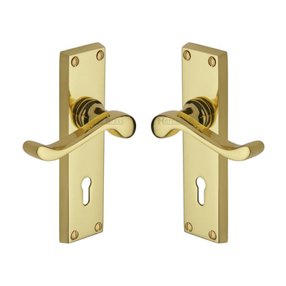 Bedford Door Handle on Plate by M Marcus - Heritage Brass