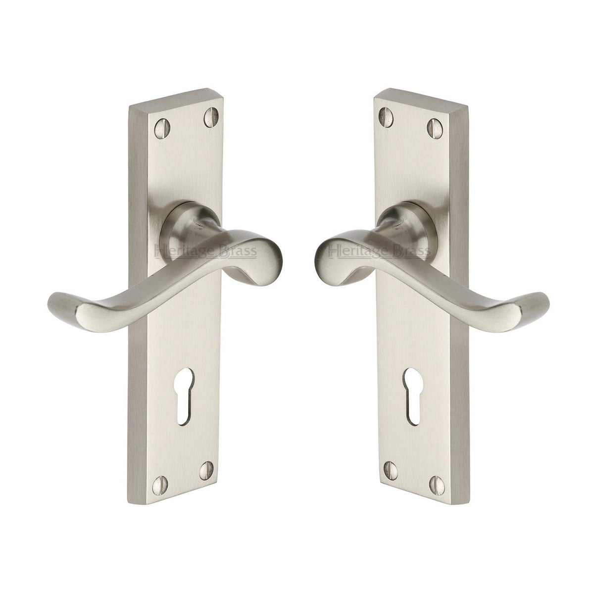 Bedford Door Handle on Plate by M Marcus - Heritage Brass