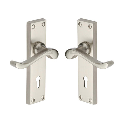 Bedford Door Handle on Plate by M Marcus - Heritage Brass