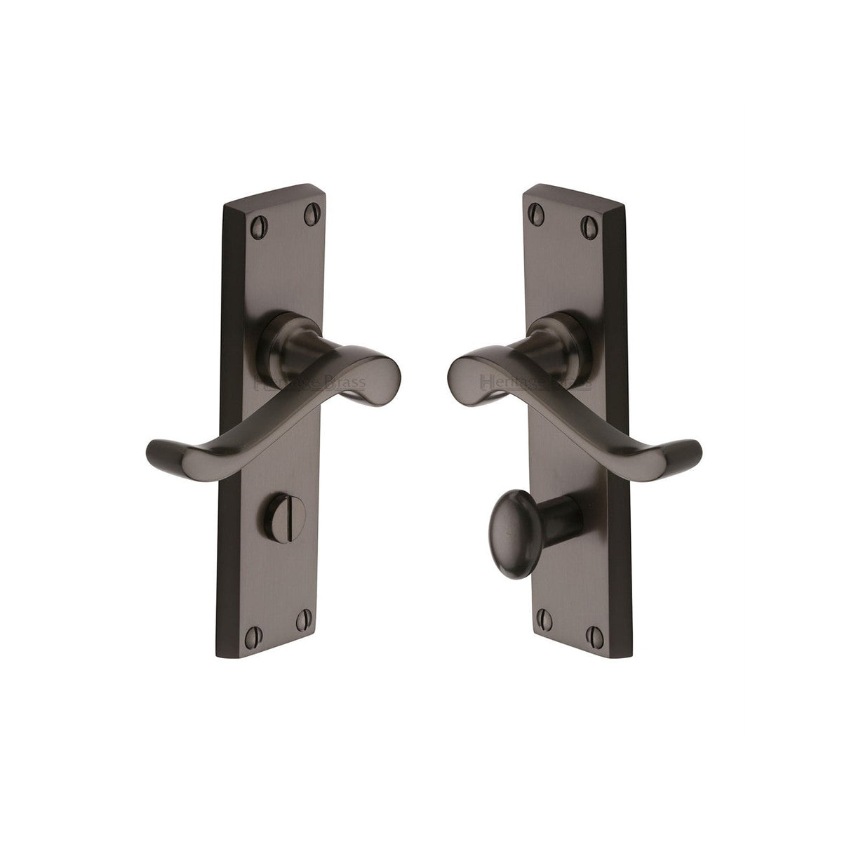Bedford Door Handle on Plate by M Marcus - Heritage Brass