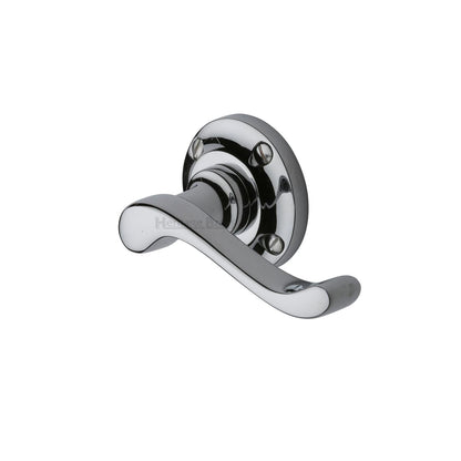 Bedford Door Handle on Round Rose by M Marcus - Heritage Brass