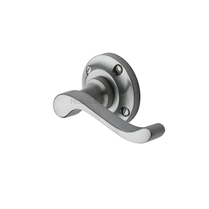 Bedford Door Handle on Round Rose by M Marcus - Heritage Brass