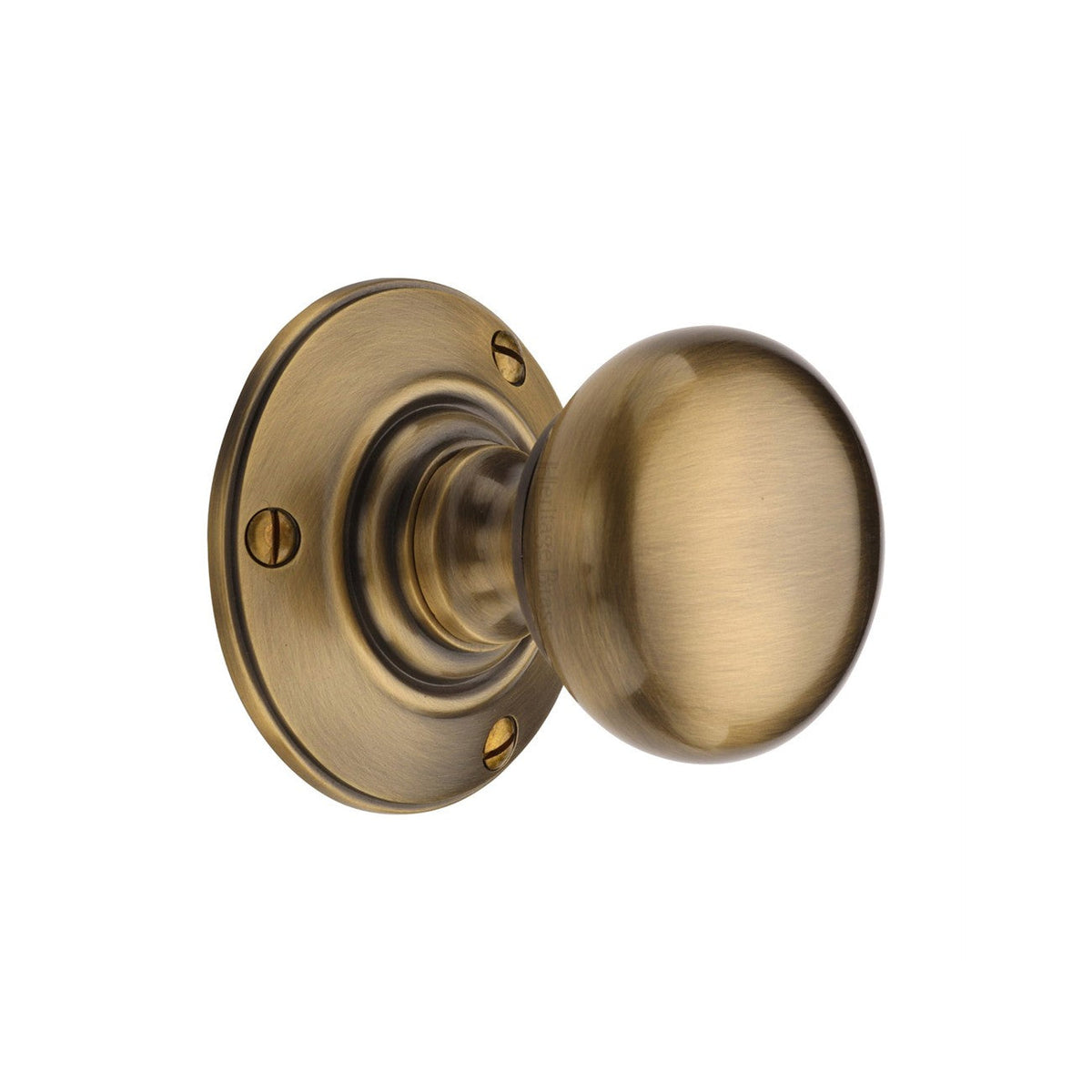 Chester Mortice Knob on Rose by M Marcus - Heritage Brass