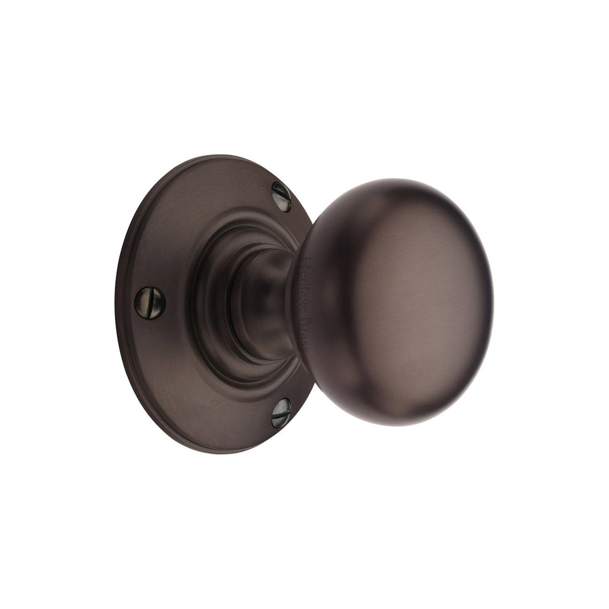 Chester Mortice Knob on Rose by M Marcus - Heritage Brass