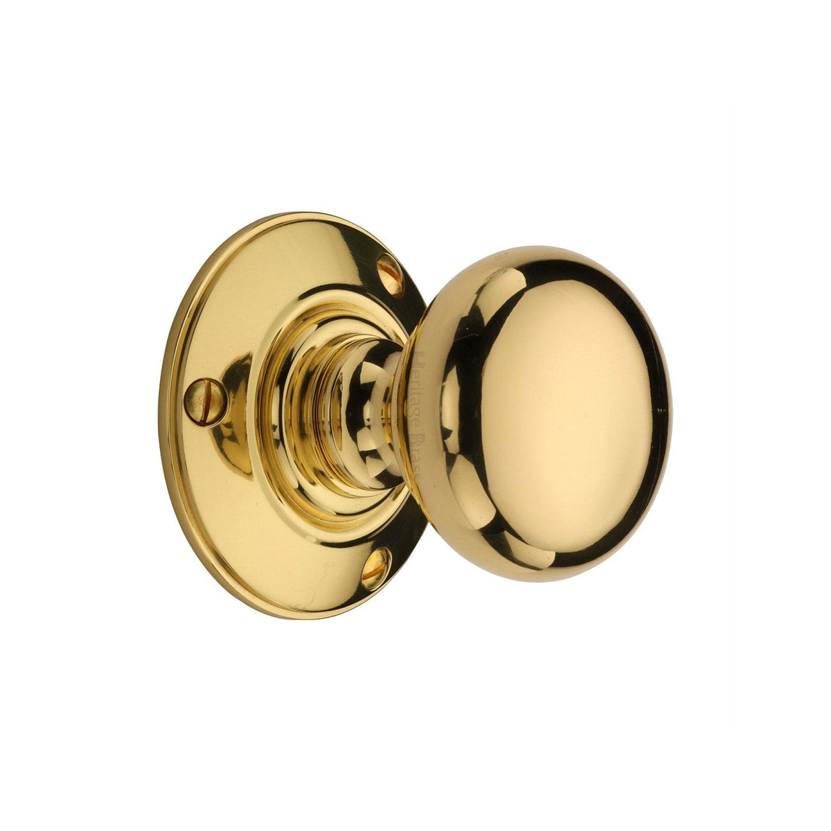 Chester Mortice Knob on Rose by M Marcus - Heritage Brass