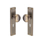 Victoria Reeded Mortice Knob on Plate by M Marcus - Heritage Brass