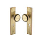 Victoria Reeded Mortice Knob on Plate by M Marcus - Heritage Brass