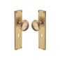 Victoria Reeded Mortice Knob on Plate by M Marcus - Heritage Brass