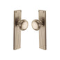 Victoria Reeded Mortice Knob on Plate by M Marcus - Heritage Brass