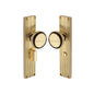 Victoria Reeded Mortice Knob on Plate by M Marcus - Heritage Brass