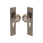 Victoria Reeded Mortice Knob on Plate by M Marcus - Heritage Brass