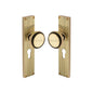 Victoria Reeded Mortice Knob on Plate by M Marcus - Heritage Brass