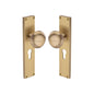 Victoria Reeded Mortice Knob on Plate by M Marcus - Heritage Brass