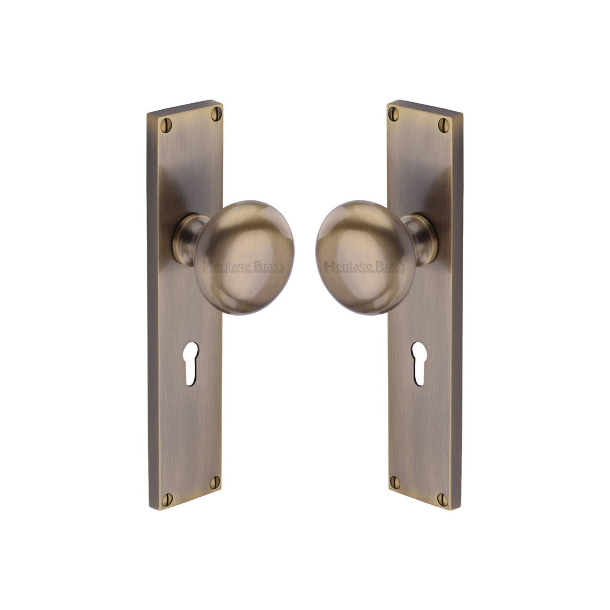 Victoria Mortice Knob on Plate by M Marcus - Heritage Brass