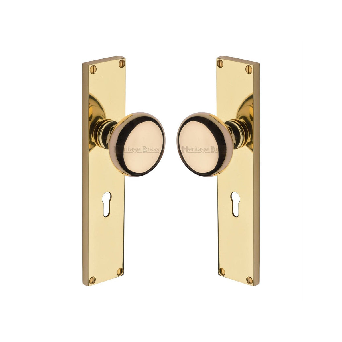 Victoria Mortice Knob on Plate by M Marcus - Heritage Brass