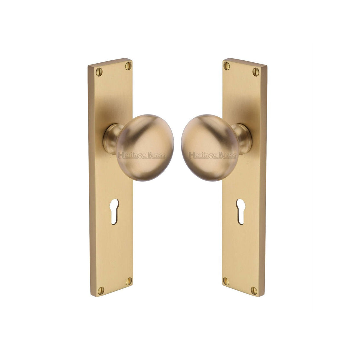 Victoria Mortice Knob on Plate by M Marcus - Heritage Brass