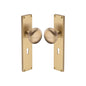 Victoria Mortice Knob on Plate by M Marcus - Heritage Brass