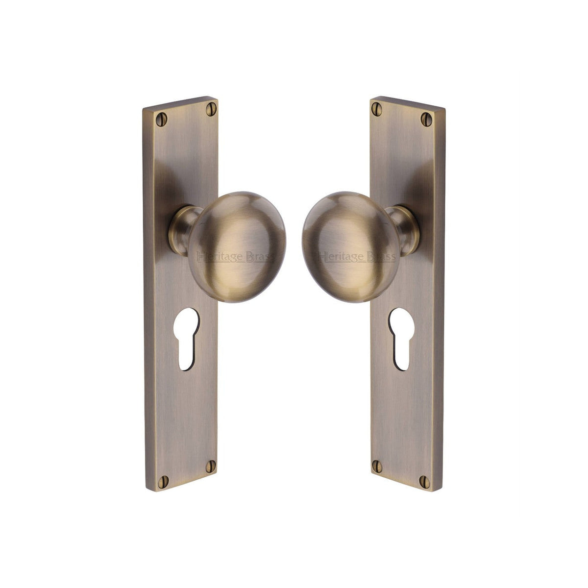 Victoria Mortice Knob on Plate by M Marcus - Heritage Brass