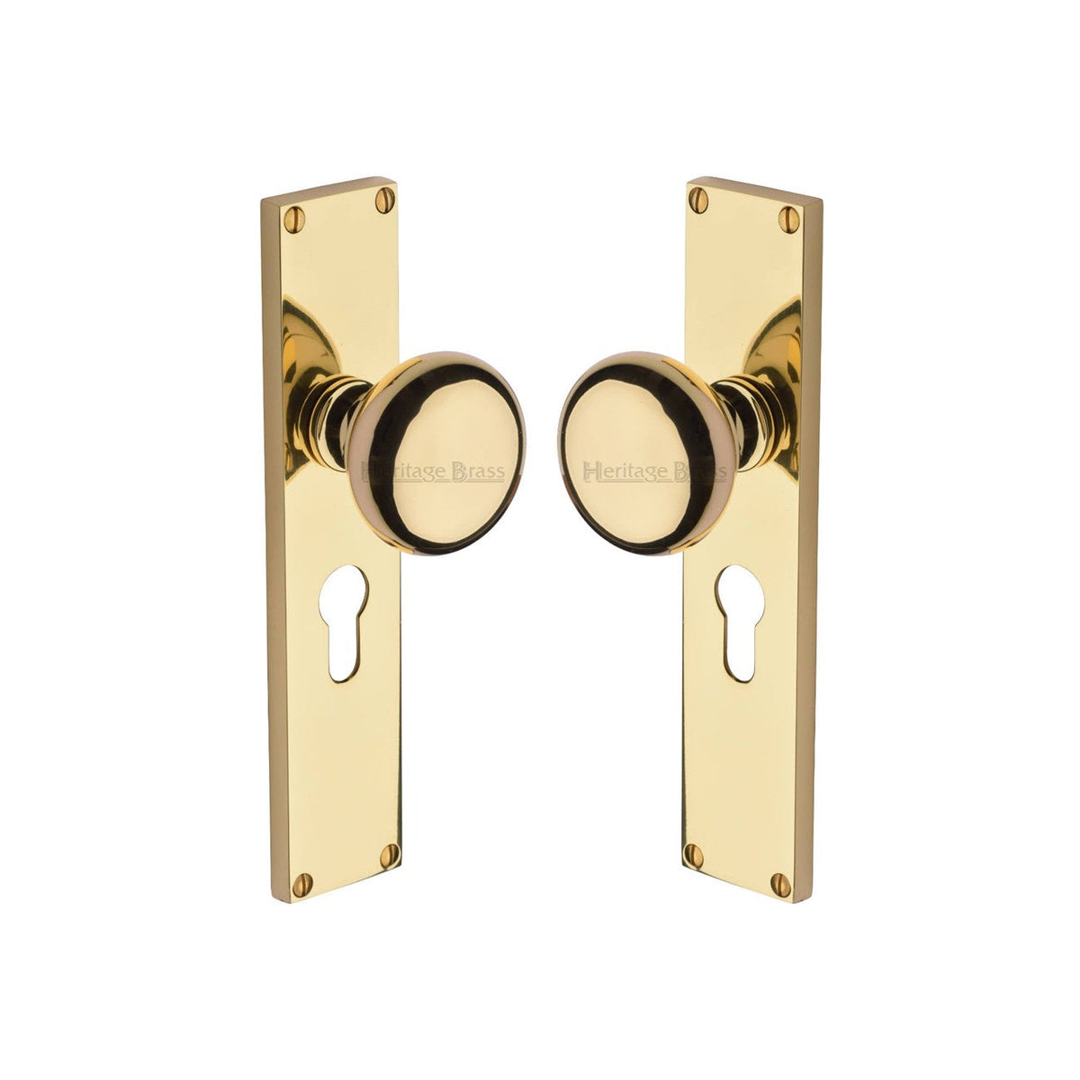 Victoria Mortice Knob on Plate by M Marcus - Heritage Brass