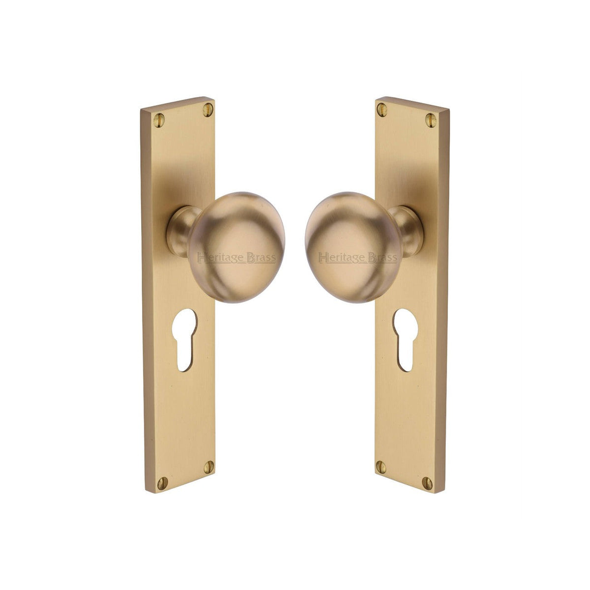 Victoria Mortice Knob on Plate by M Marcus - Heritage Brass